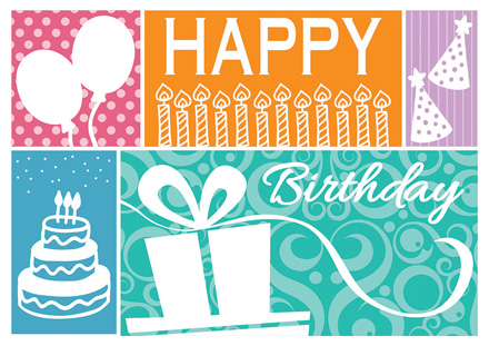 Lively Celebration Birthday Cards