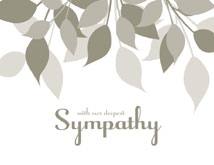 Muted Gray Leaves Sympathy Cards